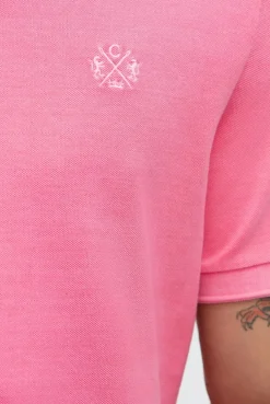 Kurzarmpolo aus Pikee mit Logostick summer pink