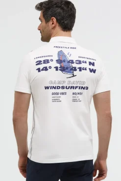 Kurzarmpolo mit Rücken-Print ivory