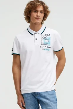Kurzarmpolo mit Rücken-Print opticwhite