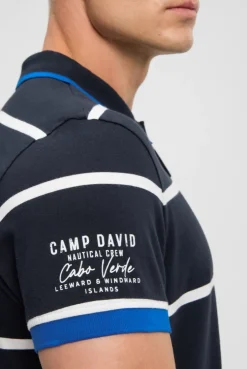 Kurzarmpolo mit Streifen-Design blue navy