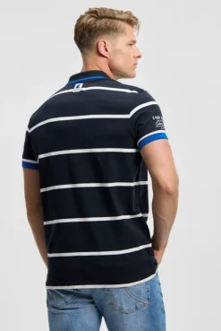 Kurzarmpolo mit Streifen-Design blue navy