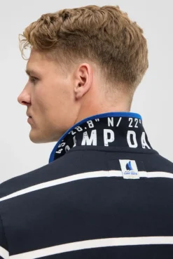Kurzarmpolo mit Streifen-Design blue navy