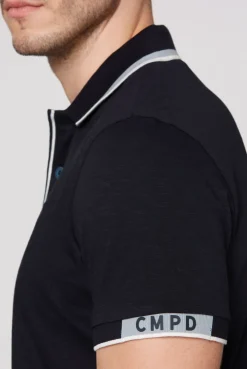 Kurzarmpolo mit Streifen-Details blue navy