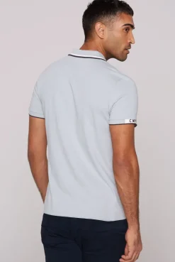 Kurzarmpolo mit Streifen-Details smokey mint