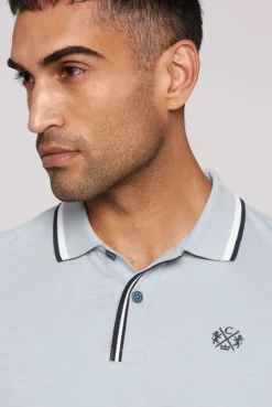 Kurzarmpolo mit Streifen-Details smokey mint