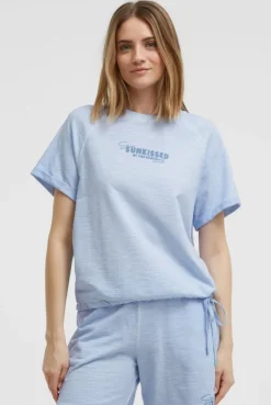 Kurzarm-Sweatshirt mit Back - Artwork soft ocean