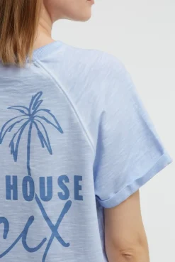 Kurzarm-Sweatshirt mit Back - Artwork soft ocean