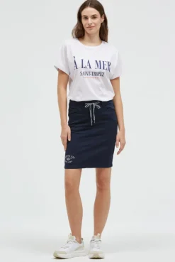 Kurzer Jeansrock AN:NE mit Print blue navy