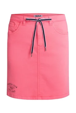 Kurzer Jeansrock AN:NE mit Print red neon