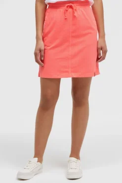 Kurzer Jersey-Rock mit Elastikbund neon coral