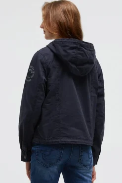 Kurzjacke mit Kapuze und Kordelzug im Saum blue navy | XXXL