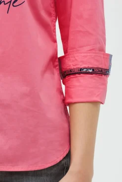 Langarmbluse mit Gradient Flockprint apricot sunset