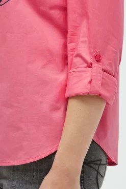 Langarmbluse mit Gradient Flockprint apricot sunset
