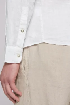 Langarmhemd aus Leinen opticwhite