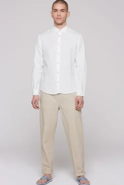 Langarmhemd aus Leinen opticwhite