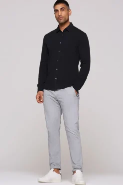 Langarmhemd aus strukturiertem Jersey blue navy