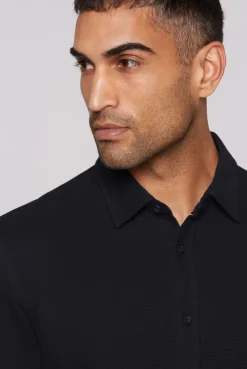 Langarmhemd aus strukturiertem Jersey blue navy