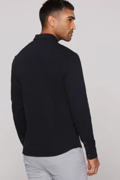 Langarmhemd aus strukturiertem Jersey blue navy