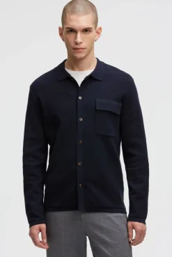 Langarmhemd im Strick-Design true navy