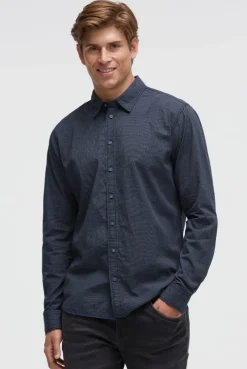 Langarmhemd mit All Over Print und Streifen blue navy
