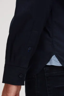 Langarmhemd mit Klappentaschen und Prints blue navy