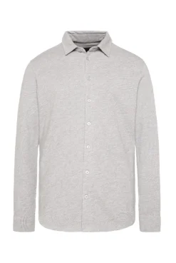 Langarmhemd mit Mini Pepitamuster grey melange