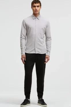 Langarmhemd mit Mini Pepitamuster grey melange