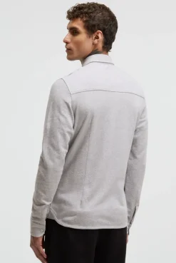 Langarmhemd mit Mini Pepitamuster grey melange