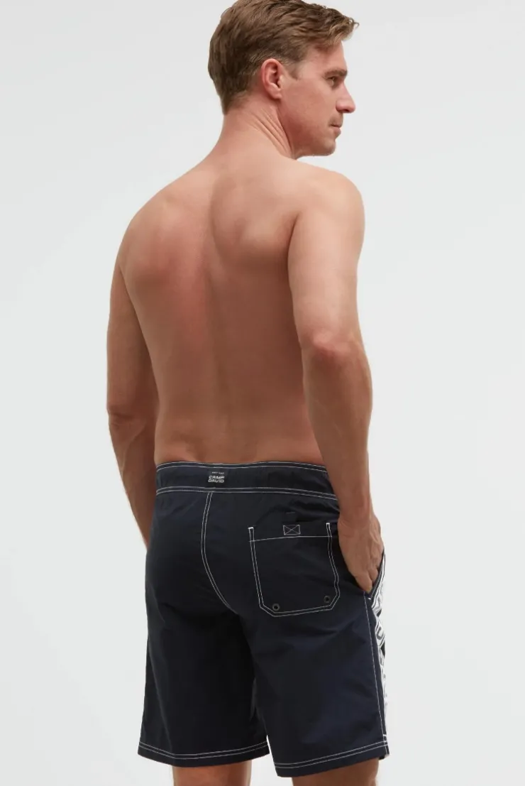 Lange Badeshorts mit Logo-Tapes blue navy