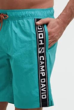 Lange Badeshorts mit Logo-Tapes island green