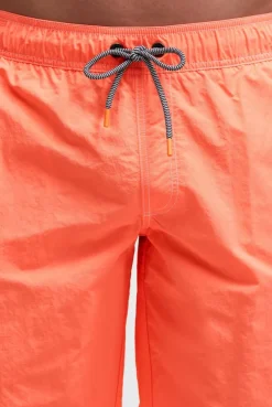 Lange Badeshorts mit Logo-Tapes neon flame