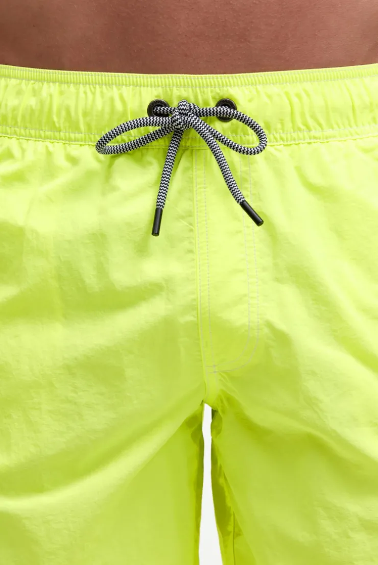 Lange Badeshorts mit Logo-Tapes neon lime