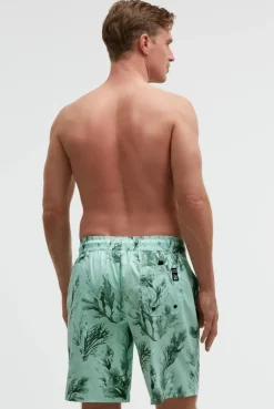 Lange Beachshorts mit All Over Print light mint