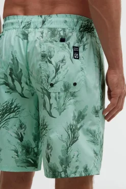 Lange Beachshorts mit All Over Print light mint