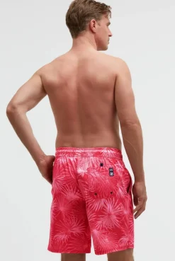 Lange Beachshorts mit All Over Print flight red
