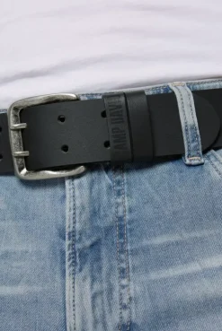 Ledergürtel mit Doppeldornschließe black