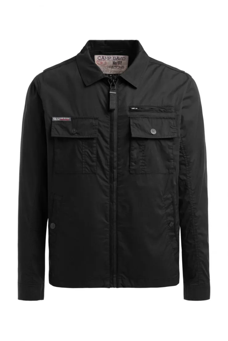 Leichte Kurzjacke im Utility-Stil mit Paper-Coating black