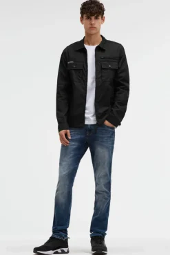 Leichte Kurzjacke im Utility-Stil mit Paper-Coating black