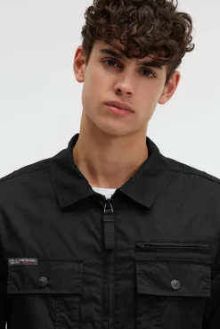 Leichte Kurzjacke im Utility-Stil mit Paper-Coating black