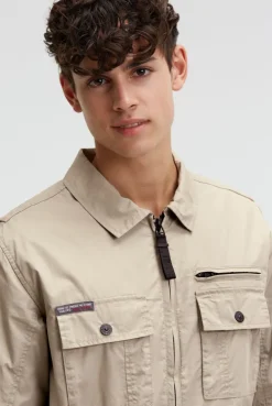 Leichte Kurzjacke im Utility-Stil mit Paper-Coating sand