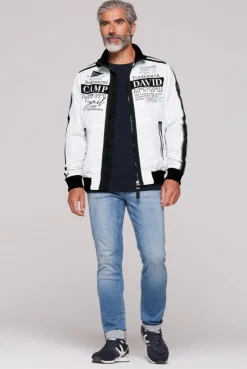 Leichter Blouson mit Tapes und Artworks opticwhite