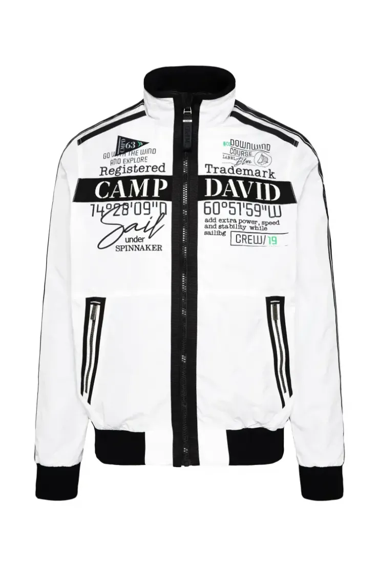 Leichter Blouson mit Tapes und Artworks opticwhite