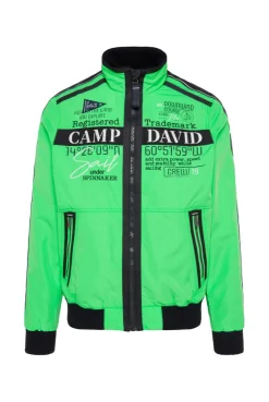 Leichter Blouson mit Tapes und Artworks electric green