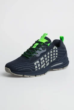 Leichter Sneaker im Knit-Design mit Rubber Artwork blue navy