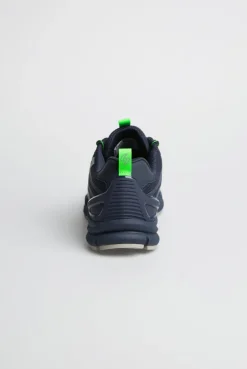 Leichter Sneaker im Knit-Design mit Rubber Artwork blue navy