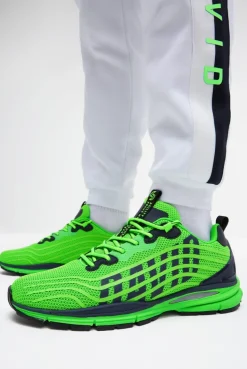 Leichter Sneaker im Knit-Design mit Rubber Artwork tech green