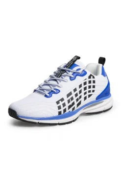 Leichter Sneaker im Knit-Design mit Rubber Artwork white
