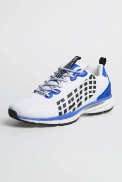 Leichter Sneaker im Knit-Design mit Rubber Artwork white