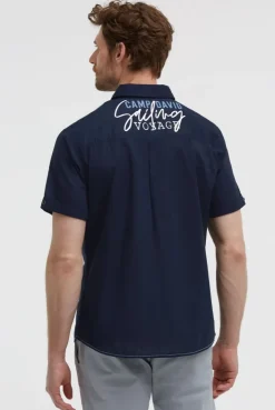 Leichtes Kurzarmhemd mit Logo Artwork blue navy