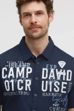 Leichtes Kurzarmhemd mit Logo Artwork blue navy